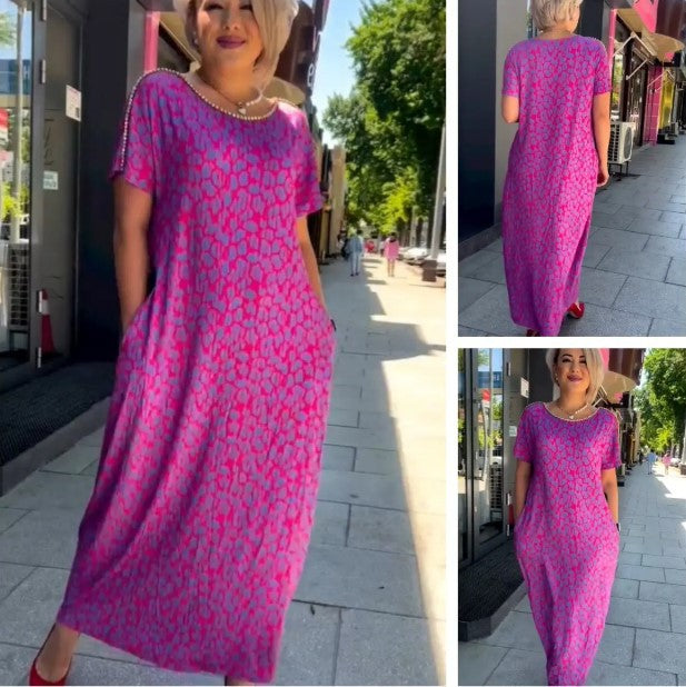 Damklänning Med Tryck Elegant Polyester main image 0