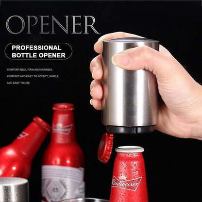 🍺 Köp 1 få 1 gratis! 🧲 Automatisk flasköppnare i rostfritt stål – magnetisk lockfångare, portabel & snygg – perfekt för fester och vardagsbruk ✨