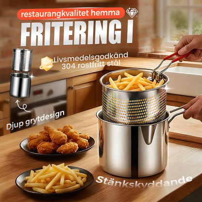 ✨304 Multifunktionell fritös i rostfritt stål✨restaurangkvalitet hemma🍟