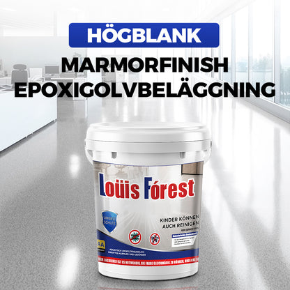 Epoxigolvbeläggning med högglansig marmoreffekt
