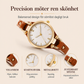 Lyxigt och elegant damur med smalt armband, vintage-läderrem och kvartsverk