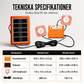💥 50 % rabatt! ☀️ Bärbart solenergisystem – 4 W solpanel, 2400 mAh-batteri, stöd för Type-C/USB/DC-portar. Inkluderar 2 LED-lampor. Vattentåligt och stöttåligt. Perfekt för camping och nödsituationer 🛡️