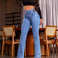 💕Vårnyhet👖Stretchiga jeans med hög midja