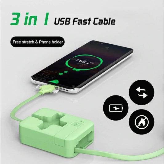 🔥Hot Sale Promotion 49% OFF - 3 i 1 Data Line Fast Charging Line Storage Box⚡⚡