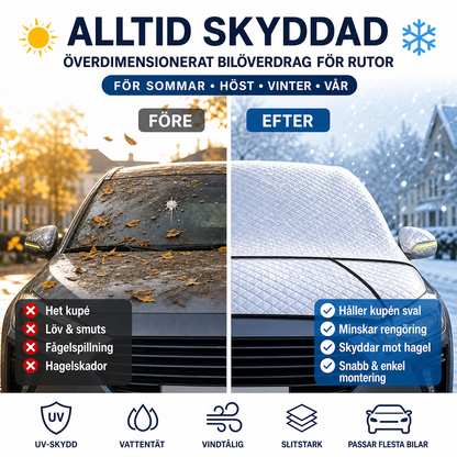Tjock halvbilskåpa – skydd mot sol och snö