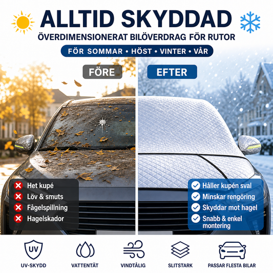 Tjock halvbilskåpa – skydd mot sol och snö