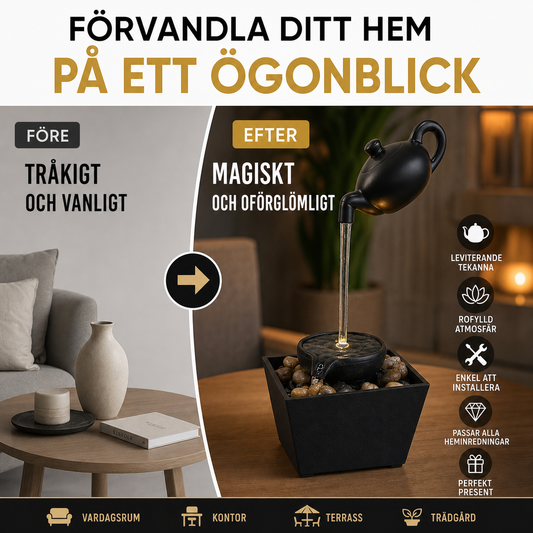 📢📢50% RABATT  NU!! ⏰Flytande illusion tekanna vattenfontnär dekor