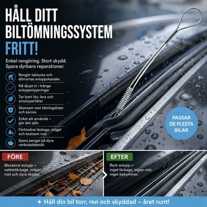 Rengöringsborste för bilens avloppshål