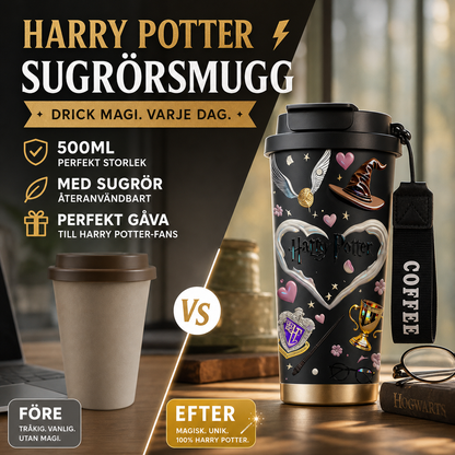 Harry Potter-magi – Patron-glas med sugrör