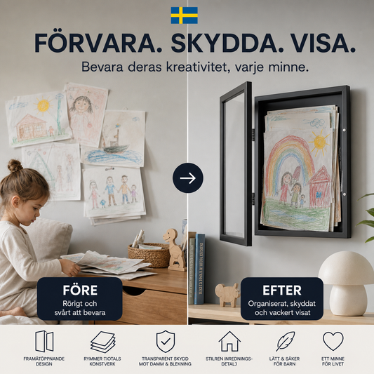 Tavlor för att förvara barnens teckningar och målningar