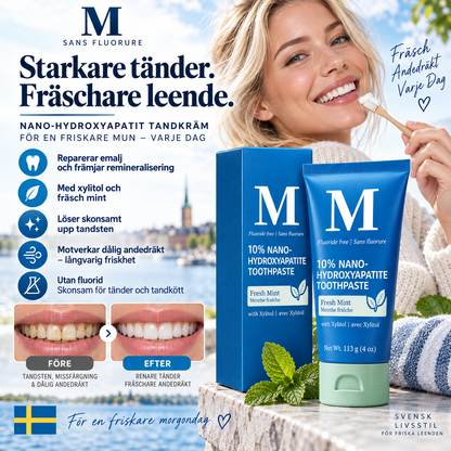 🦷 Fluorfri tandkräm med nano-hydroxylapatit