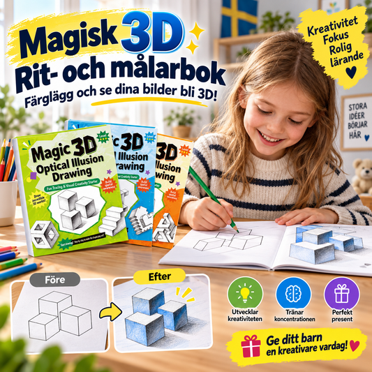 ✨Magisk 3D-målarbok med mönster att rita av!✨