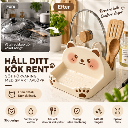 Söta kattformade lockhållare i keramikimitation