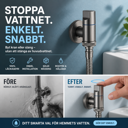 Multifunktionell universell vattenavstängningsventil i mässing