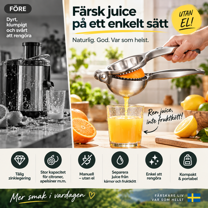 🍊 Bärbar manuell citruspress i zinklegering, stor storlek