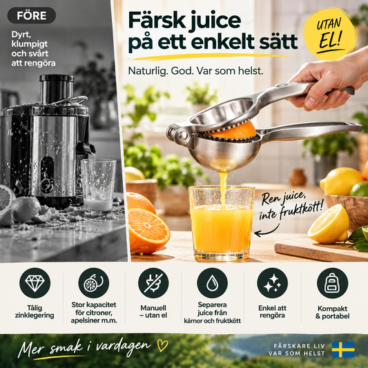🍊 Bärbar manuell citruspress i zinklegering, stor storlek