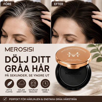 ✨ Fluffigt puder för att täcka grått hår – ger omedelbar naturlig färg, du ser yngre ut