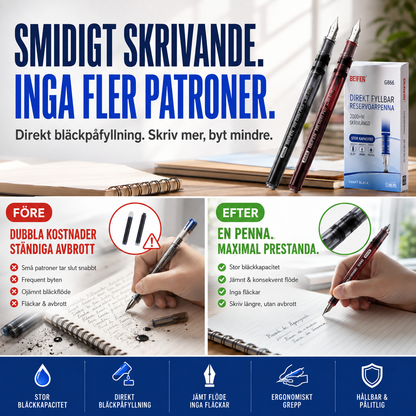 ✍️ Direktpennor med stor bläckkapacitet – utan byte av patroner
