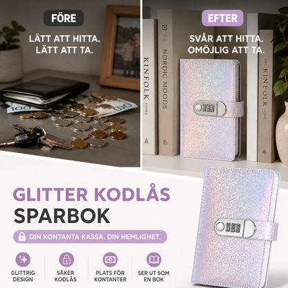 ✨Glittrig sparbok med lösenordslås📒