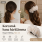 🌸 Koreansk hårklämma i form av en banan med blommig tyll