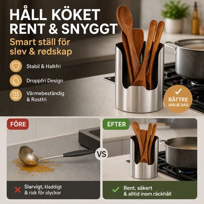 🔥 50% RABATT 🍴 Multifunktionell köksredskapshållare ✨ Håll köket rent, organiserat och alltid redo för matlagning 🏡