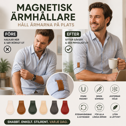 👕 Magnetisk manschettfästare, ärmförkortare för skjortor