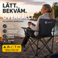 Bärbar hopfällbar campingstol med kopphållare