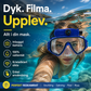 Dykglasögon med universell undervattenskamera