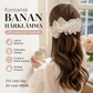 🌸 Koreansk hårklämma i form av en banan med blommig tyll