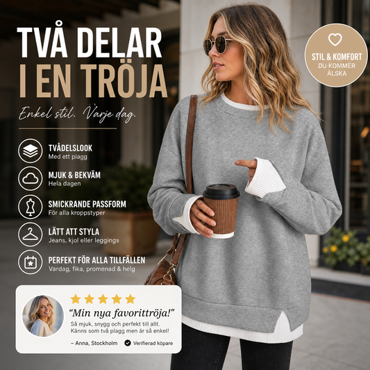 ✨Tvådelad lager-på-lager-tröja för dam ✨👍