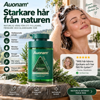 🌿 Auonam flytande schampo med usma-gräs och platycladus-blad
