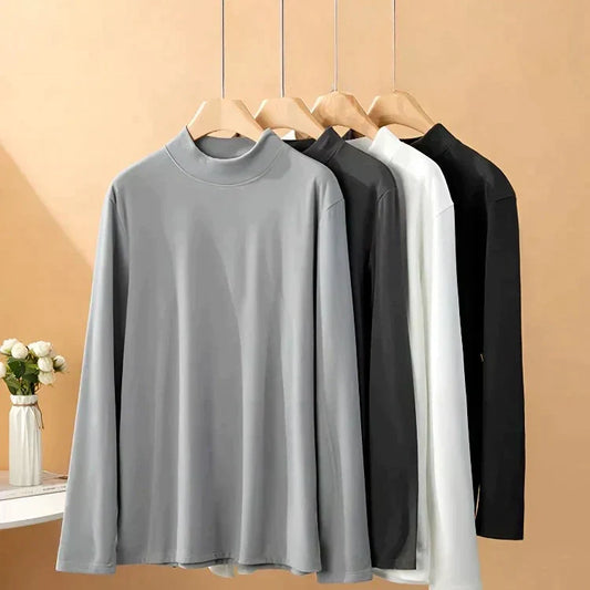 🎄Tidig julförsäljning 50% rabatt🎄Mäns dubbelsidiga Faux Velvet Half Turtleneck Bottoming Shirt