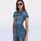 💥-Skinny Bootcut Denim Jumpsuit