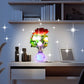 LED-nattljus i form av simulerade blommor med intelligent styrning för sovrummet
