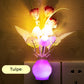 LED-nattljus i form av simulerade blommor med intelligent styrning för sovrummet