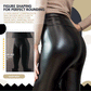 S-formade förtjockade leggings i PU-läder