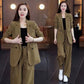 Trendiga enfärgade tvådelade outfits för kvinnor Blazer & byxor