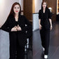 Trendiga enfärgade tvådelade outfits för kvinnor Blazer & byxor