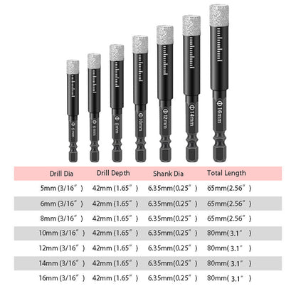 Hexagonal Shank Drill Bits for Marble /Tile /Stone