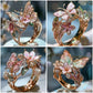 Exquisite Butterfly and Flower Justerbar ring