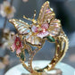 Exquisite Butterfly and Flower Justerbar ring