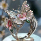 Exquisite Butterfly and Flower Justerbar ring