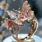 Exquisite Butterfly and Flower Justerbar ring
