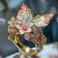 Exquisite Butterfly and Flower Justerbar ring