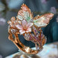 Exquisite Butterfly and Flower Justerbar ring