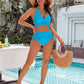 👙Magstödjande baddräkter med blygsam hög midja bikiniset