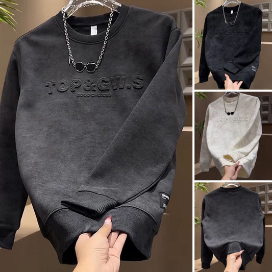 Herr Avslappnad Rund Hals Sweatshirt