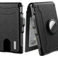 🔥Pop Up Aluminiumfodral Pengar Clip Slim Läder Slots Kreditkortsinnehavare RFID Blockering Bifold Minimalistisk Plånbok