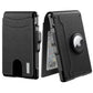 🔥Pop Up Aluminiumfodral Pengar Clip Slim Läder Slots Kreditkortsinnehavare RFID Blockering Bifold Minimalistisk Plånbok