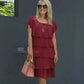🔥2025 Ny 50% rabatt Hot Sale🔥Casual Wave Cut Ruffle-klänning för kvinnor